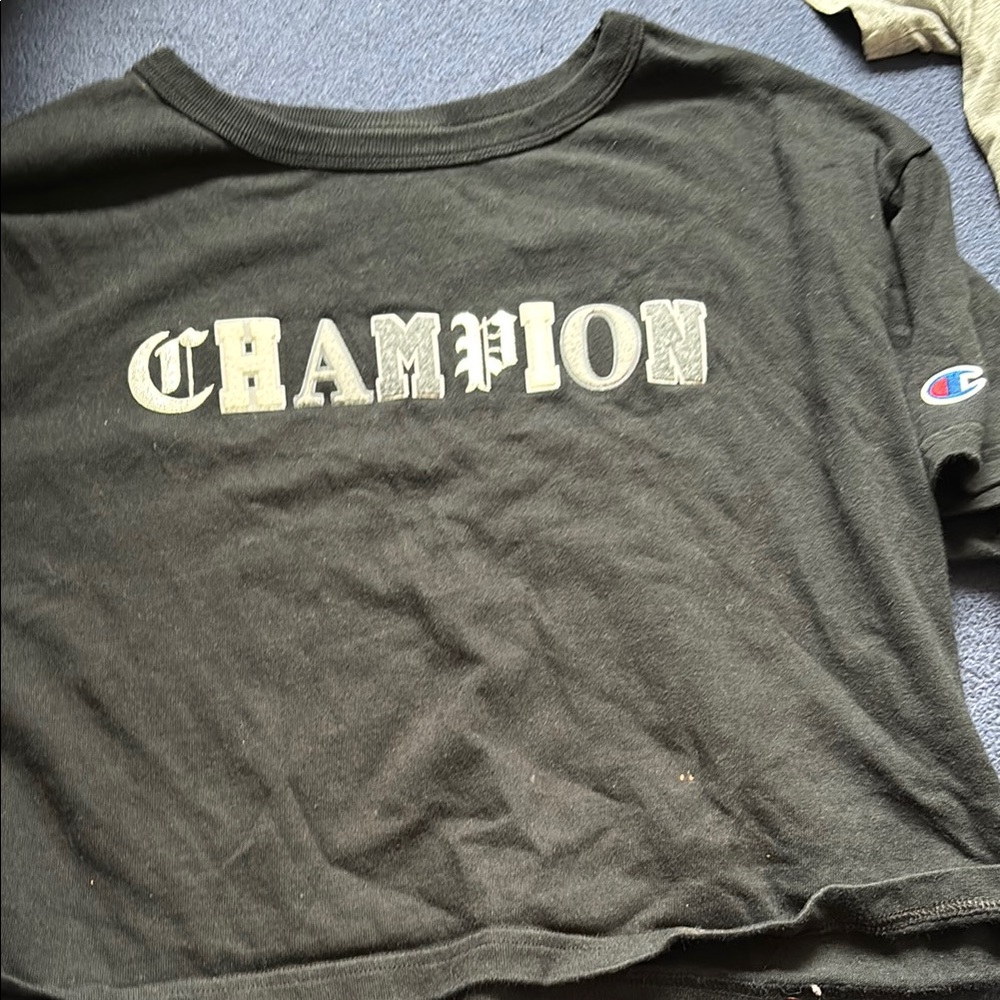 Champion Black Short Sleeve Tee Relaxed Fit